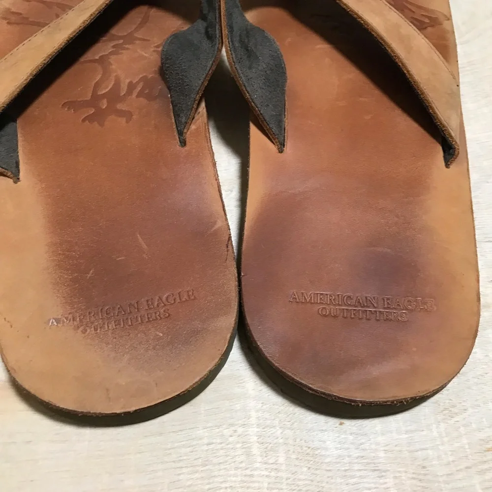 Rare American Eagle Leather Flipflops Men’s Size 13/14